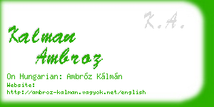 kalman ambroz business card